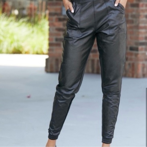 Spanx leather like joggers size large - Picture 7 of 13